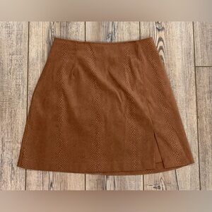 Vintage 90s Brown Snake Print Mini Skirt | Made in USA